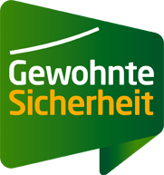 Logo Gewohnte Sicherheit in Grün mit weißer und gelber Schrift